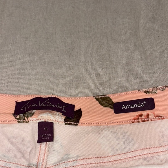 Gloria Vanderbilt Pink Amanda‎ Peach Floral Capris size 16 - Picture 4 of 8